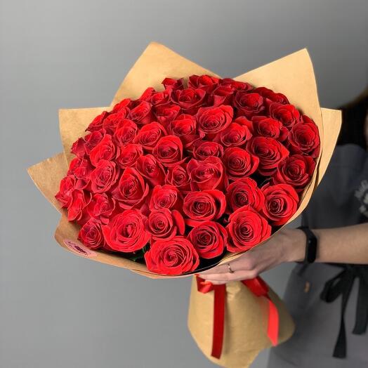 Bouquet of 51 burgundy roses Freedom