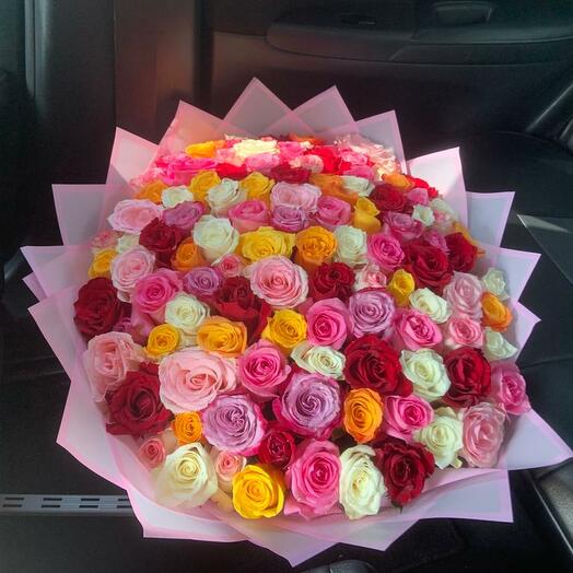 101 Mixed Roses Bouquet