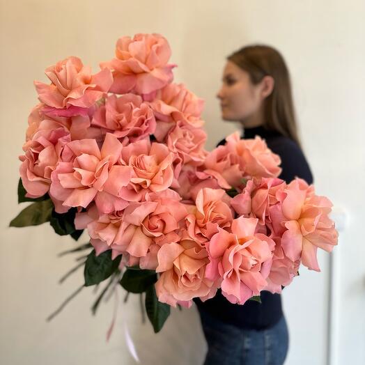 Персиковая французская Роза (23шт)
