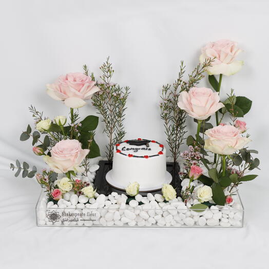 Graduation Flower And Cake Box