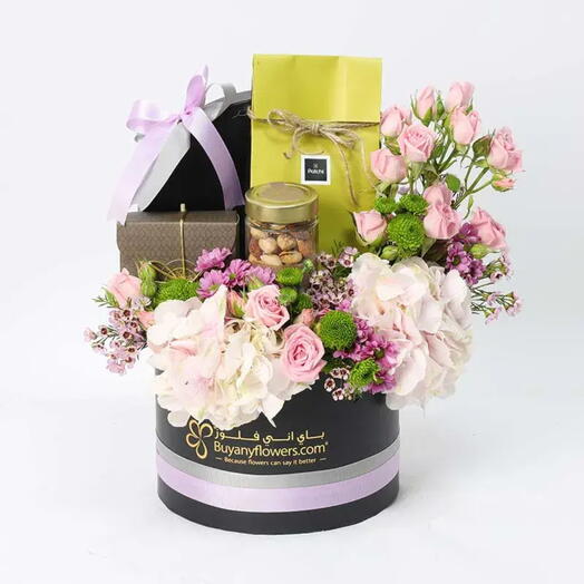 Bateel and Patchi Floral Hamper