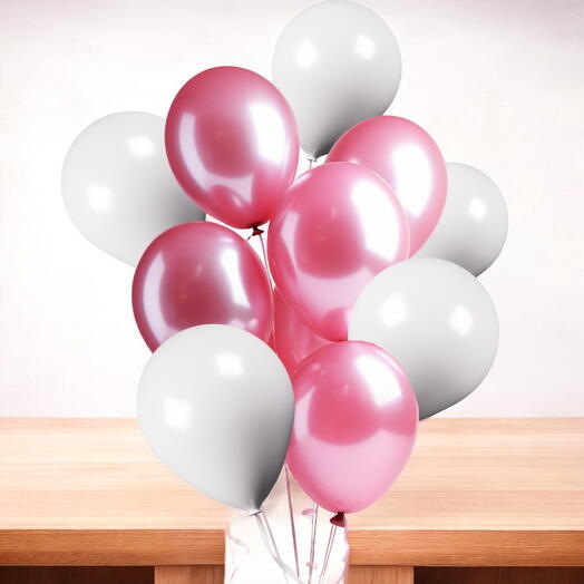 11 helium balloons