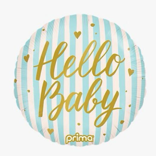 Hello Baby Blue Foil Balloon 10