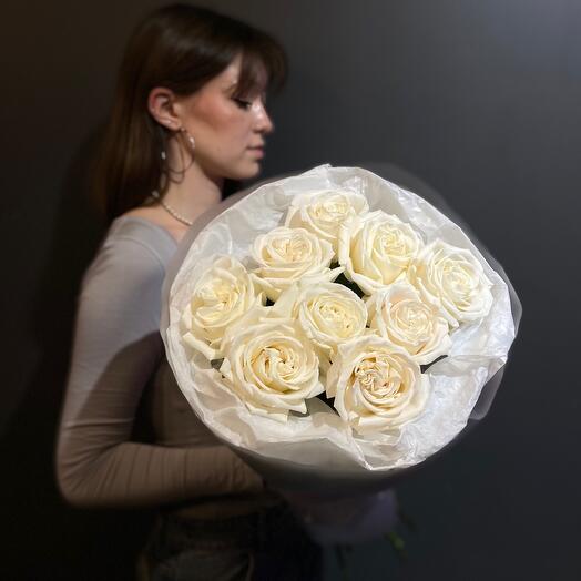 Букет «Первый снег» (пионовидная белая роза)