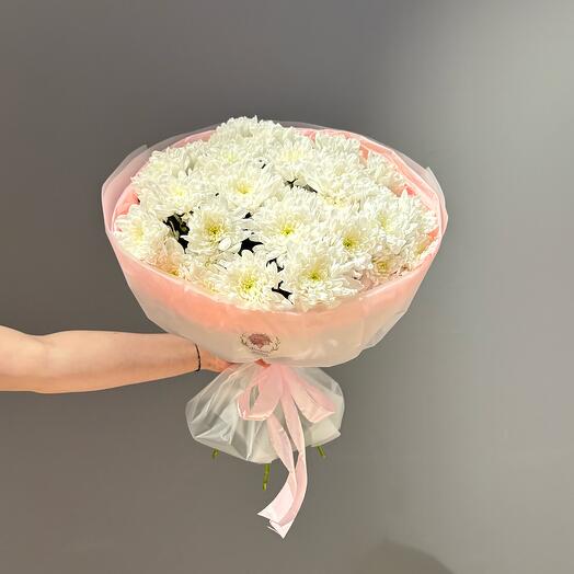Монобукет  из кустовой хризантемы