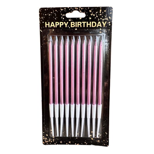 Свечи для торта розовый 10 штук. Cake candles pink 10 pcs
