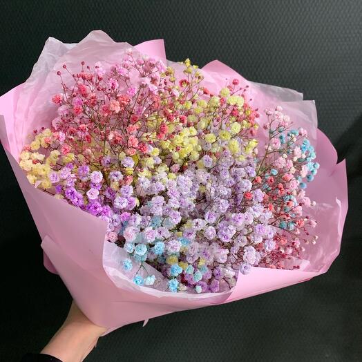 Ramo con gypsophila, gypsophila iridiscente