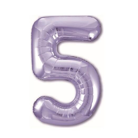 Шар-цифра "5" гелиевый, цвет фиолетовый