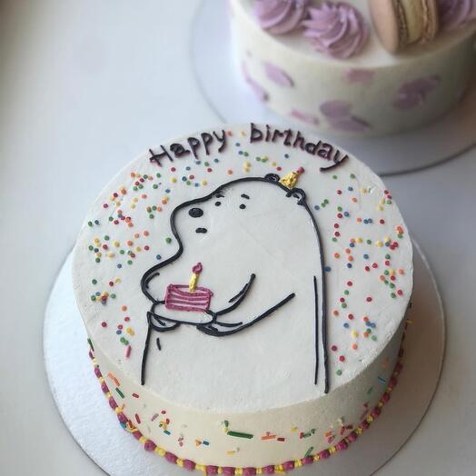 Торт "HAPPY BIRTHDAY" с мишкой