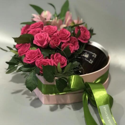 Kwiaty w pudełku ze świecą