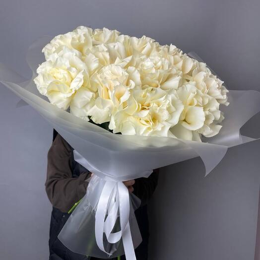 Bouquet of 15 white French roses