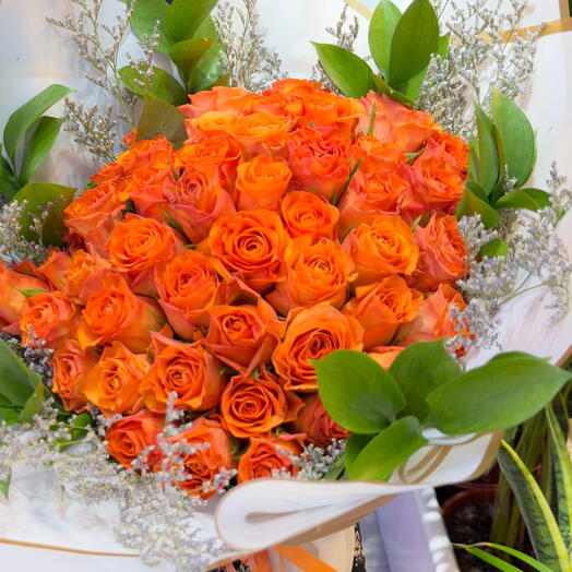 50 Orange Roses Bouquet