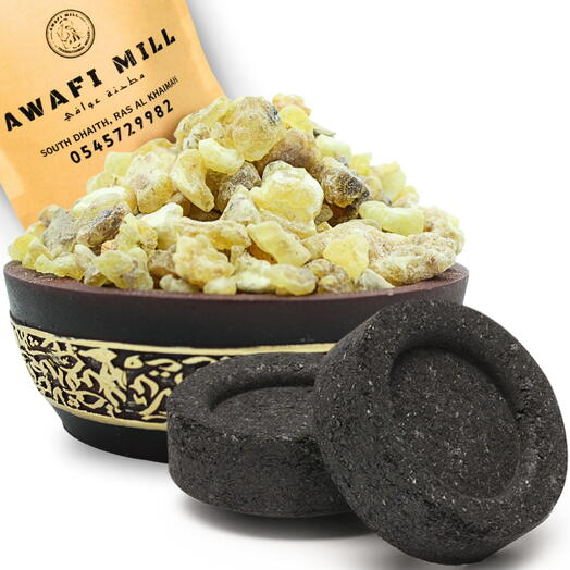 AWAFI MILL Frereana Frankincense Resin | Charcoal Tablet - Pack of 120 Gram with 20 Charcoal Piece