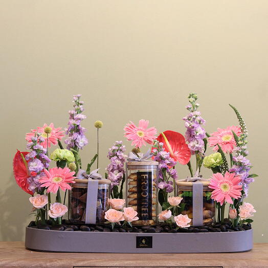 Cookies and Chocolate Flower Tray