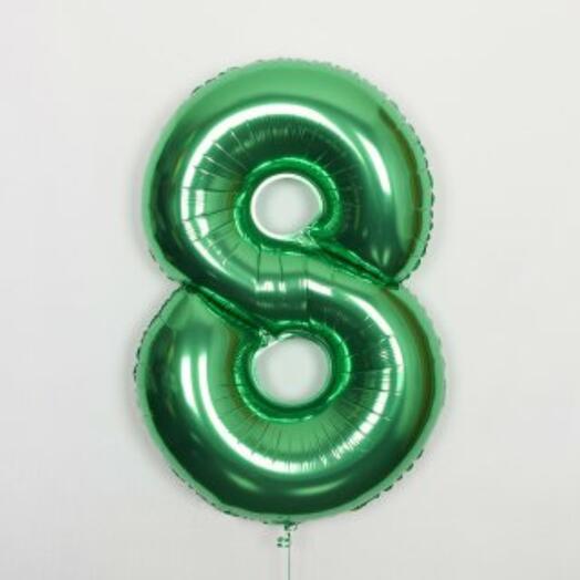Фольгированная цифра 8 "Зеленая"