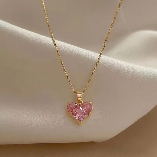 Pink heart necklace