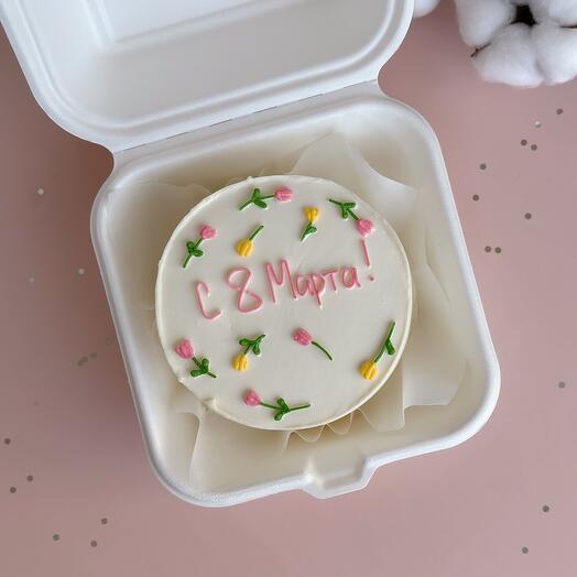 Бенто торт на 8 марта с тюльпанами