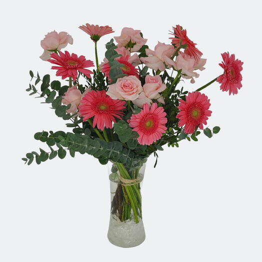 Pink Flowers Vase