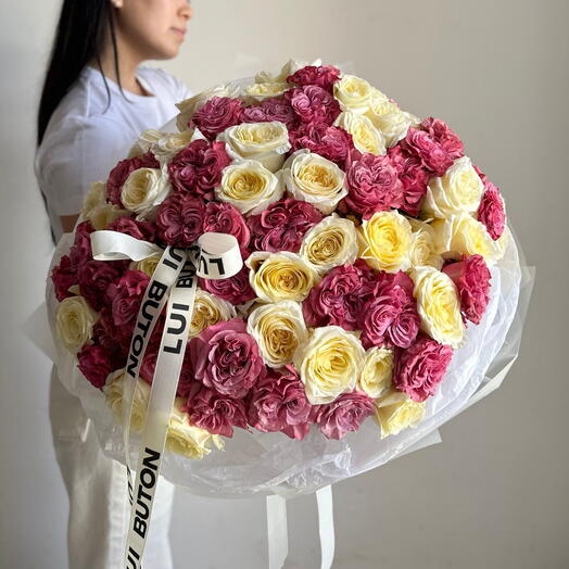 Букет "75 пионовидных роз"