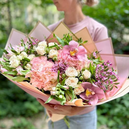 Bouquet "Author's" with Hydrangeas and assorted flowers