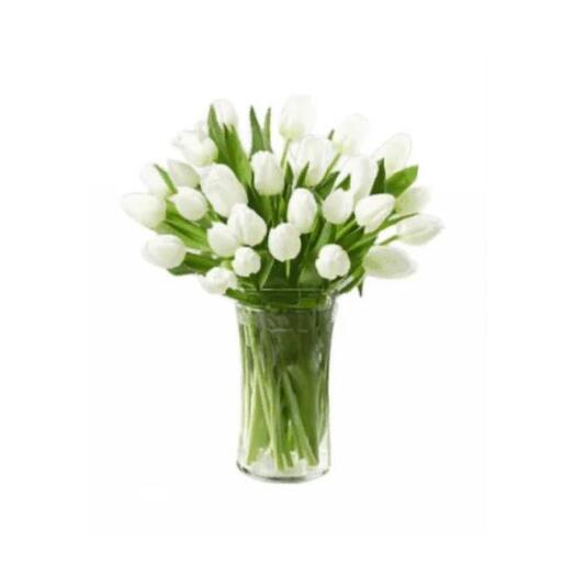 White Tulip Flower Vase