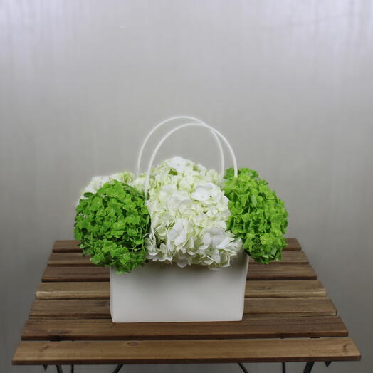 White Green Hydrangea Bag