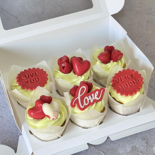 Cupcake for Valentin s Day 6pcs