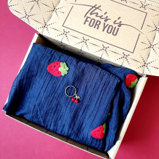 Gift box top donna a balloon e anello aperto