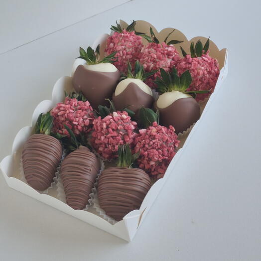 chocolate bouquets and chocolate-covered strawberries 