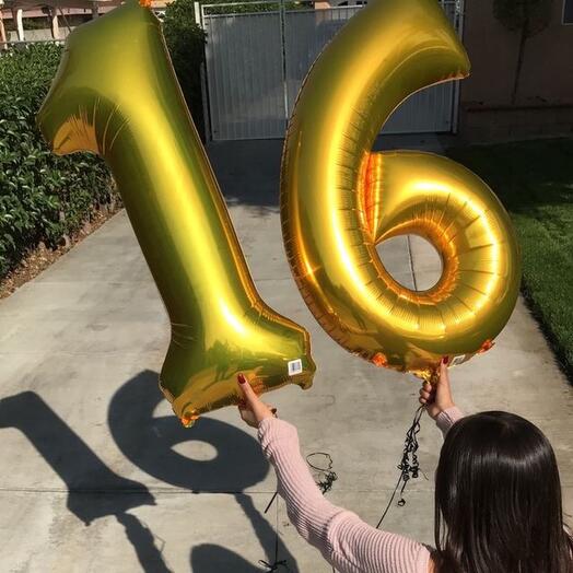 Фольгированные цифры 16 - 1 метр