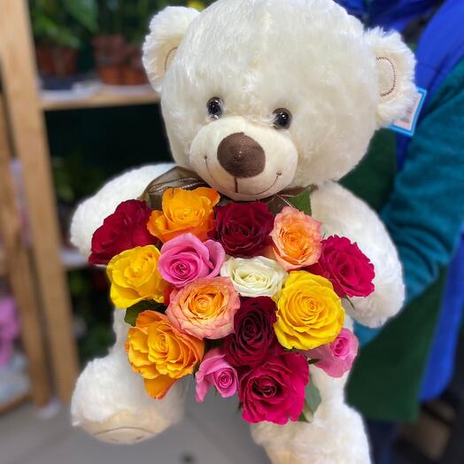 Мишка 🐻+ Розы 🌹