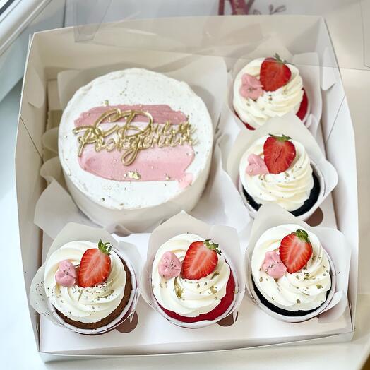 Juego de Bento con cupcakes de cumpleaños