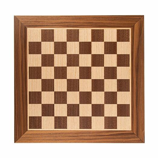Chessboard walnut wood and oak inlaid handcrafted 40x40cm