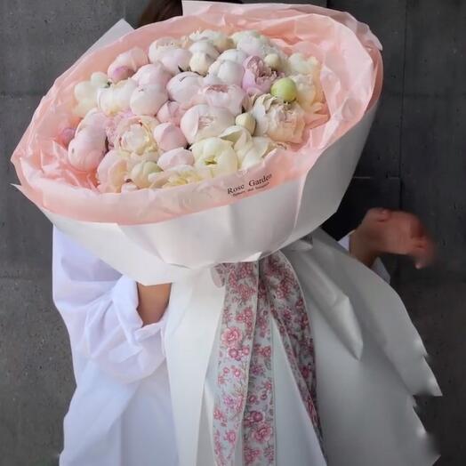 Люкс букет пионов💗51