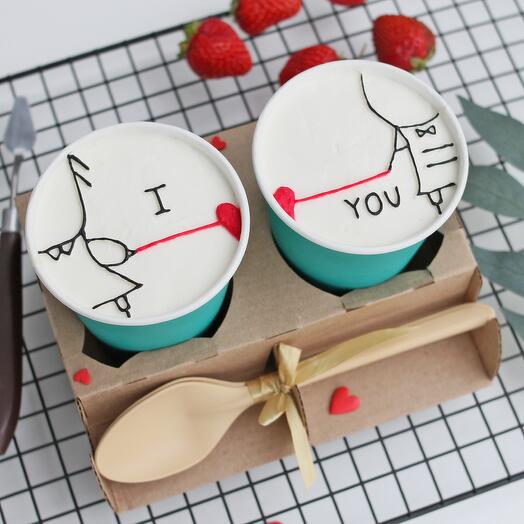 Бенто-торт в стакане «I LOVE YOU»