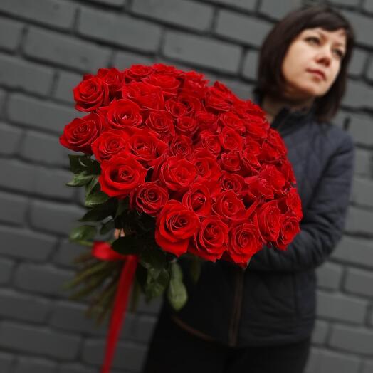 Роза красная 51 штука