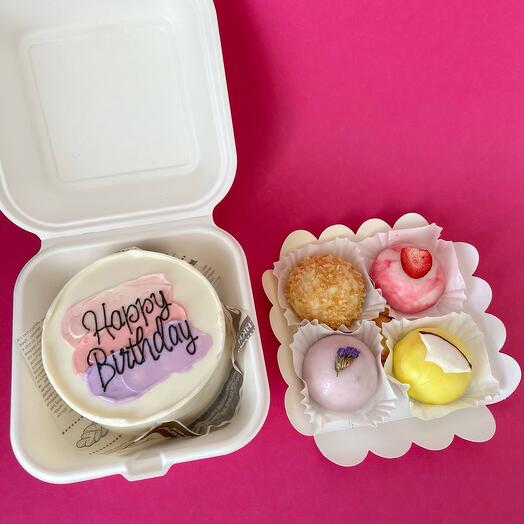 Комбо❗️Хит❗️Бенто торт на день рождения подруге, маме, сестре, коллеге и набор ассорти Моти