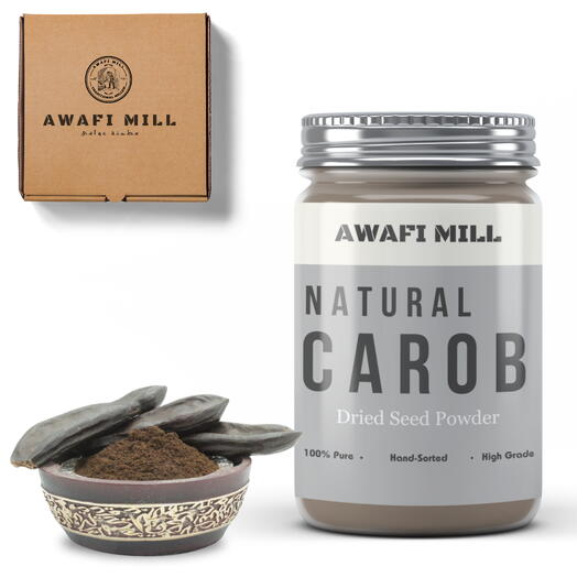 AWAFI MILL Carob Powder | Locust bean seed - Bottle of 100 Gram