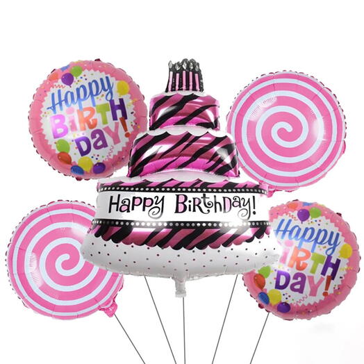 Happy Birthday Cake Balloon Set