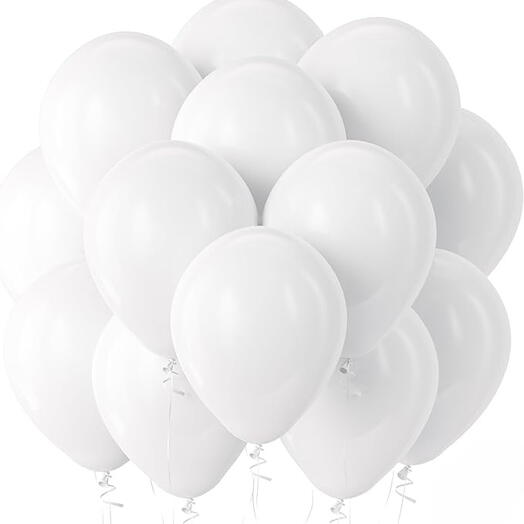 15 White Helium Balloons Set