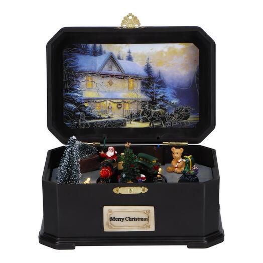 Musicbox with train animated LED 20x13,5x12cm