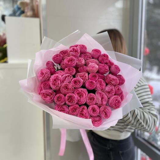 Bouquet🔥 "Malinka" from a bushy peony-shaped rose