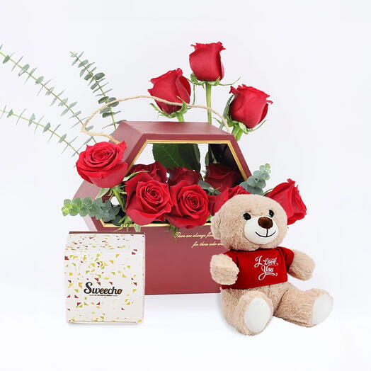 With You 11 Red Roses Box and Chocolates