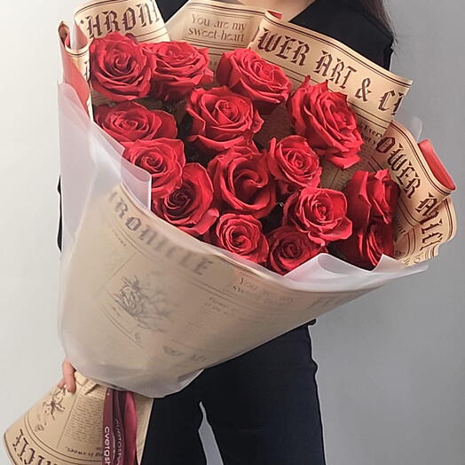 Букет из розы премиум 70 см "Red Elegance"