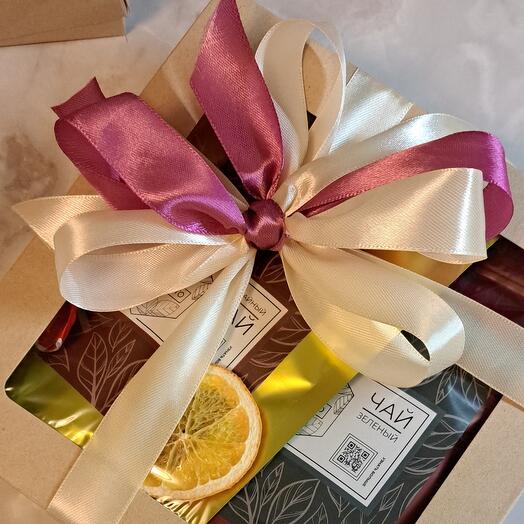 Подарочный набор чая черного 50 гр и чая черного либо нечайного 50 гр в подарочной упаковке