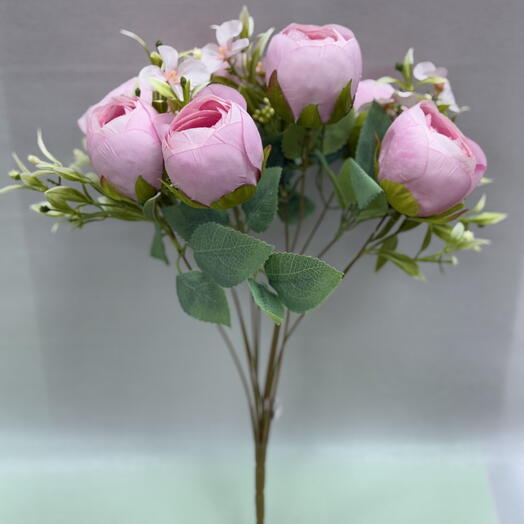 Камелия розовая искусственная 7 голов