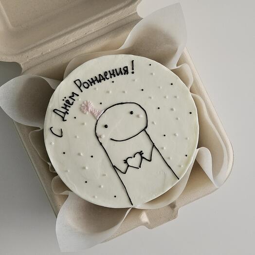 Бенто торт с днем рождения с чубриком в колпачке