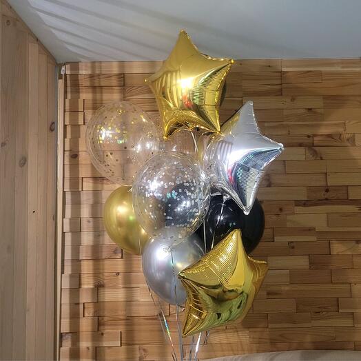 Composición de globos de aire "Audacia y oro"