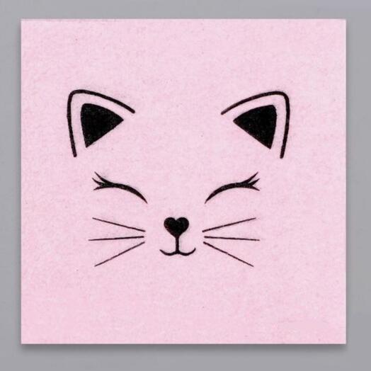 Салфетки бумажные однослойные «Кошечка», 24×24 см, в наборе 20 шт