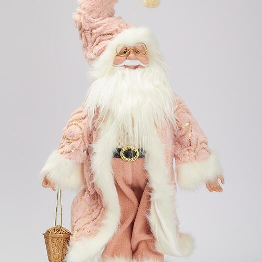 Santa stands in a pink fur coat -45 cm